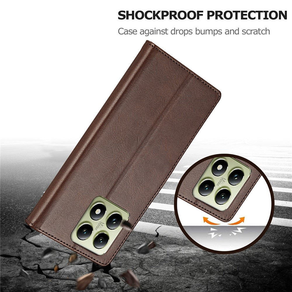LC.IMEEKE For Xiaomi 14T Case Calf Texture PU Leather Stand Wallet Phone Cover