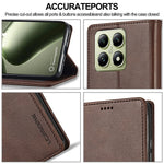 LC.IMEEKE For Xiaomi 14T Case Calf Texture PU Leather Stand Wallet Phone Cover