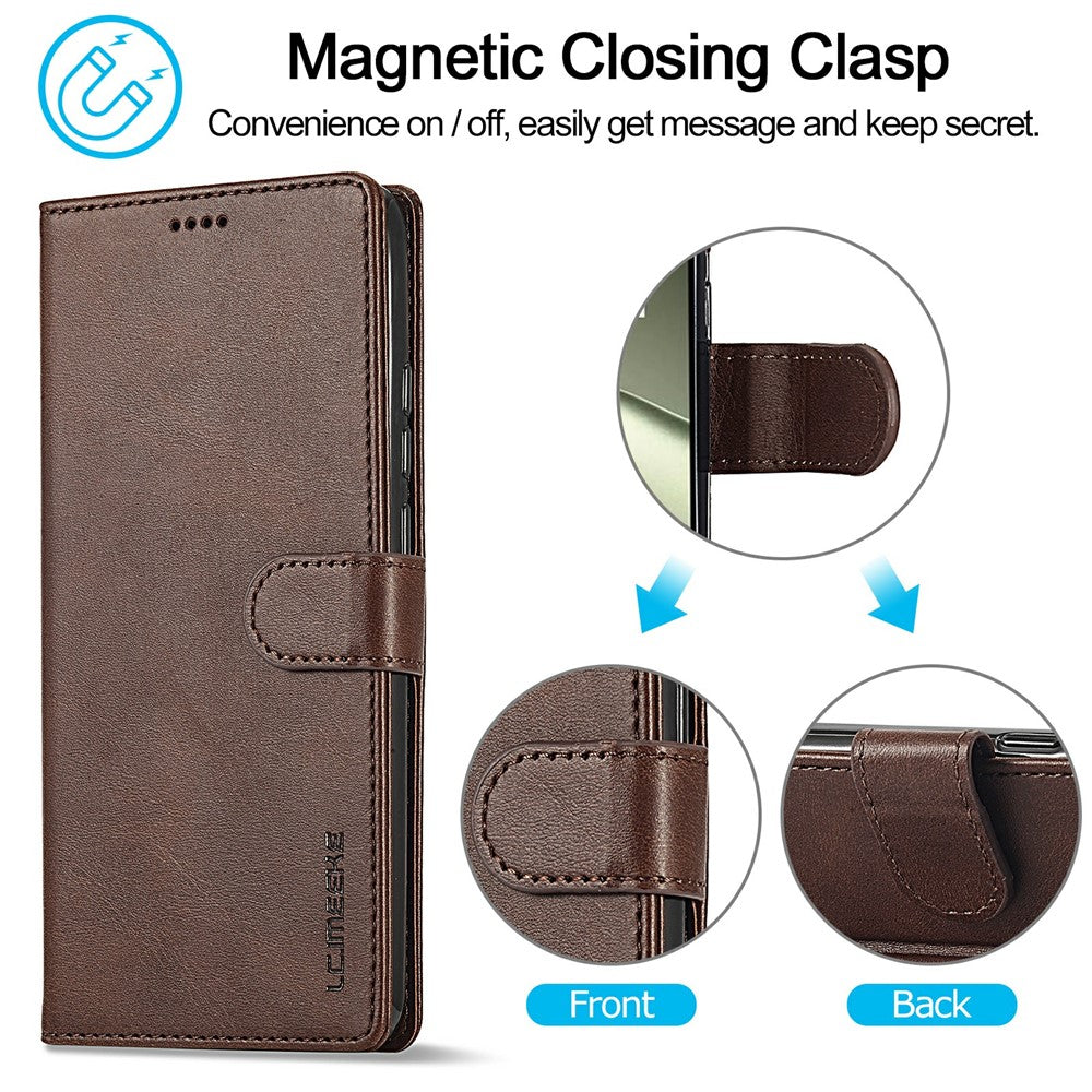 LC.IMEEKE For Xiaomi 14T Case Calf Texture PU Leather Stand Wallet Phone Cover