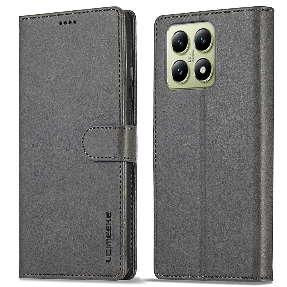 LC.IMEEKE For Xiaomi 14T Case Calf Texture PU Leather Stand Wallet Phone Cover