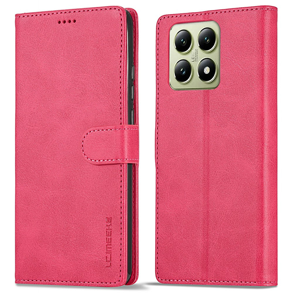LC.IMEEKE For Xiaomi 14T Case Calf Texture PU Leather Stand Wallet Phone Cover