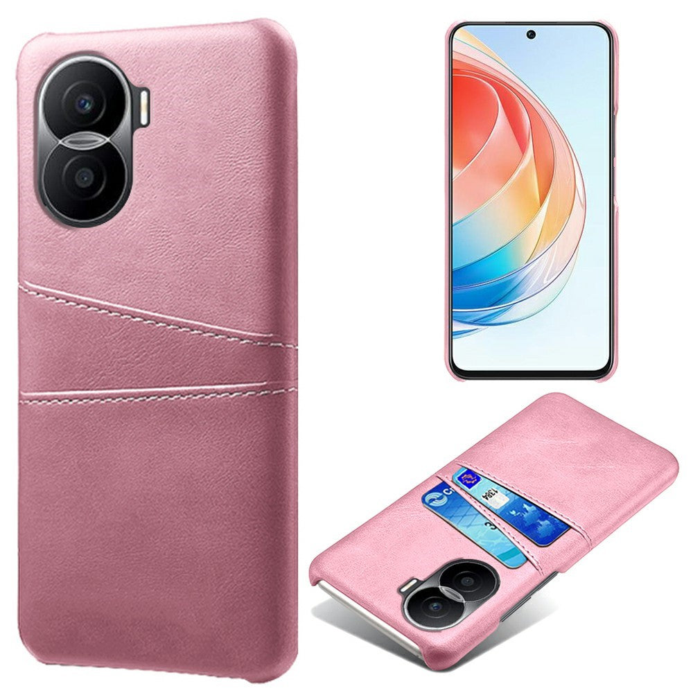 For Honor X40i 5G Dual Card Slots Holder Case PU Leather Coated Hard PC Protective Phone Cover