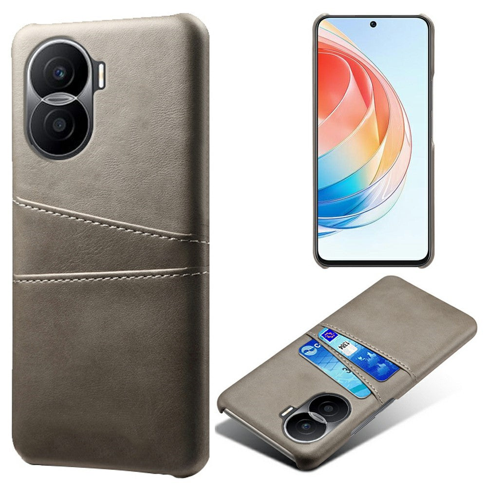 For Honor X40i 5G Dual Card Slots Holder Case PU Leather Coated Hard PC Protective Phone Cover