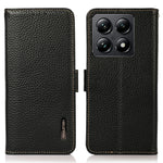 KHAZNEH For Xiaomi 14T Phone Case Genuine Cow Leather Cover RFID Blocking
