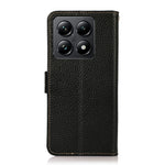 KHAZNEH For Xiaomi 14T Phone Case Genuine Cow Leather Cover RFID Blocking