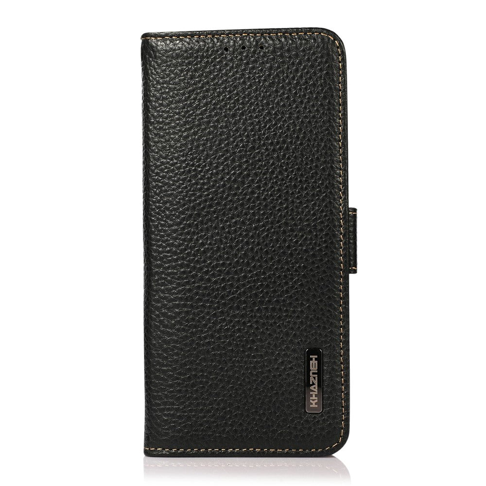 KHAZNEH For Xiaomi 14T Phone Case Genuine Cow Leather Cover RFID Blocking
