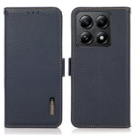 KHAZNEH For Xiaomi 14T Phone Case Genuine Cow Leather Cover RFID Blocking