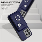 For Motorola Edge 50 Pro 5G Case YB Leather Coating Series-7 Card Holder Leather TPU Phone Cover with Kickstand