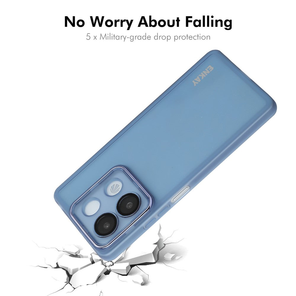 ENKAY HAT PRINCE För Xiaomi Redmi Note 13R Pro 5G Skal Matt TPU mobilskal med Linsfilm + 9H Glasskydd
