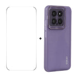 ENKAY HAT PRINCE til Xiaomi 14, mat TPU-mobilcover med linsefilm + 9H-glasbeskyttelse