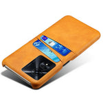 For Oppo A97 5G Protective Phone Case with Dual Card Slots Anti-fall PU Leather Coated Hard PC Back Cover Shell