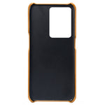 For Oppo A97 5G Protective Phone Case with Dual Card Slots Anti-fall PU Leather Coated Hard PC Back Cover Shell