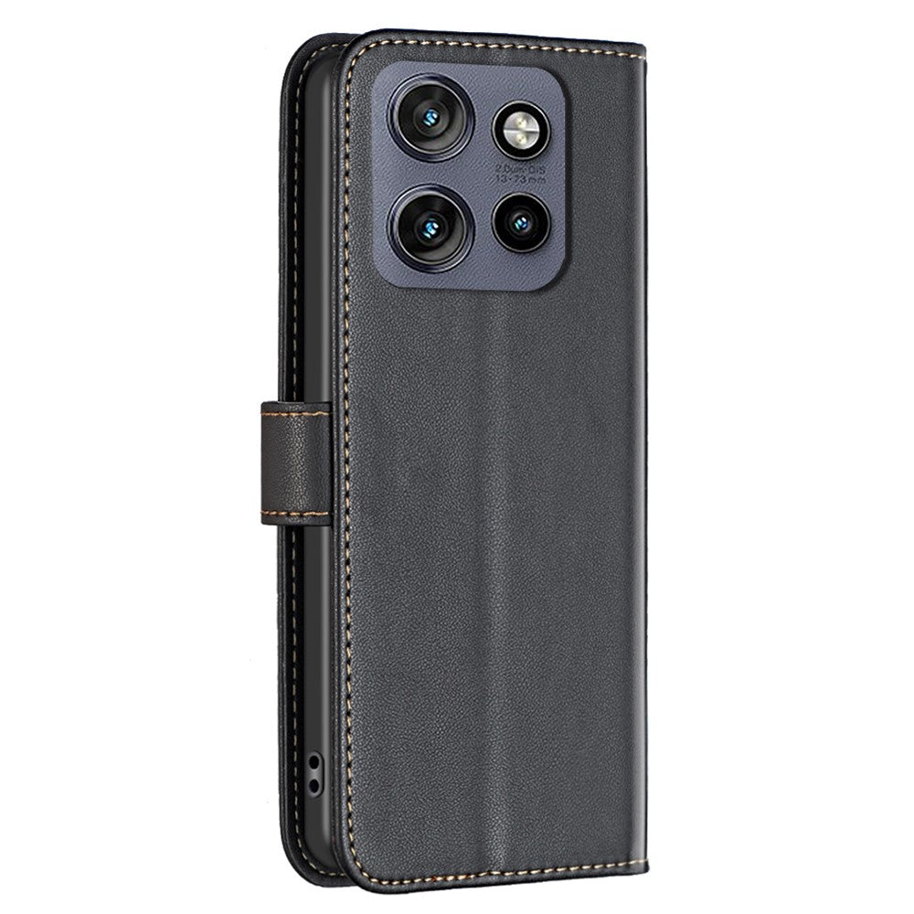 BINFEN COLOR BF17 til Motorola Edge 60 Neo 5G / Edge 50 Neo 5G / Moto S50 5G / ThinkPhone 25 5G, tegnebogsetui i læder med lynlås