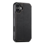 SUTENI J06 For iPhone 16 Plus Case Litchi Texture Leather Wallet Phone Shell Compatible with MagSafe