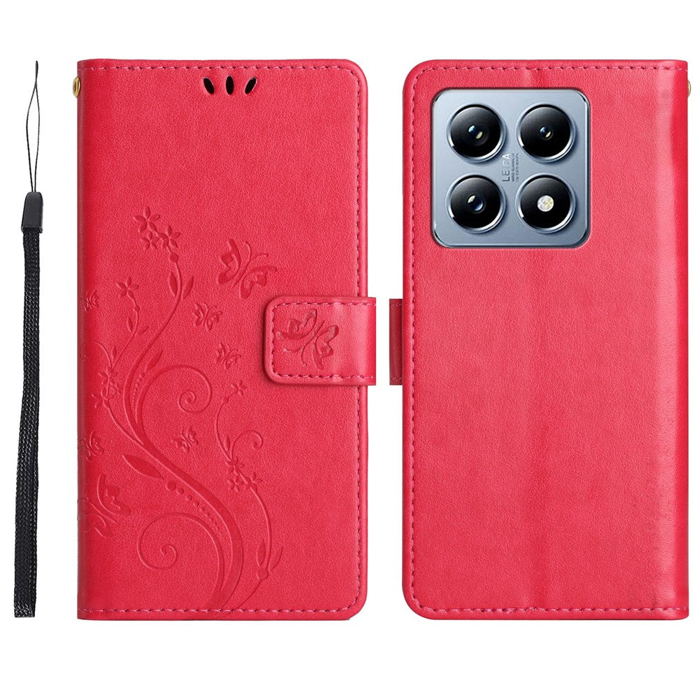 For Xiaomi 14T Pro Case Pattern Imprint PU Leather Phone Wallet Cover with Strap