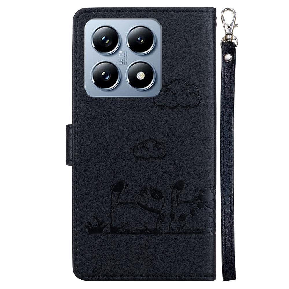 For Xiaomi 14T Case RFID Blocking Kitten Pattern TPU+PU Leather Phone Cover