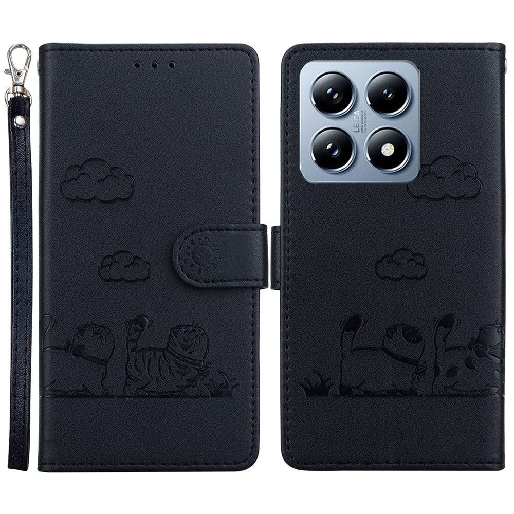 For Xiaomi 14T Case RFID Blocking Kitten Pattern TPU+PU Leather Phone Cover