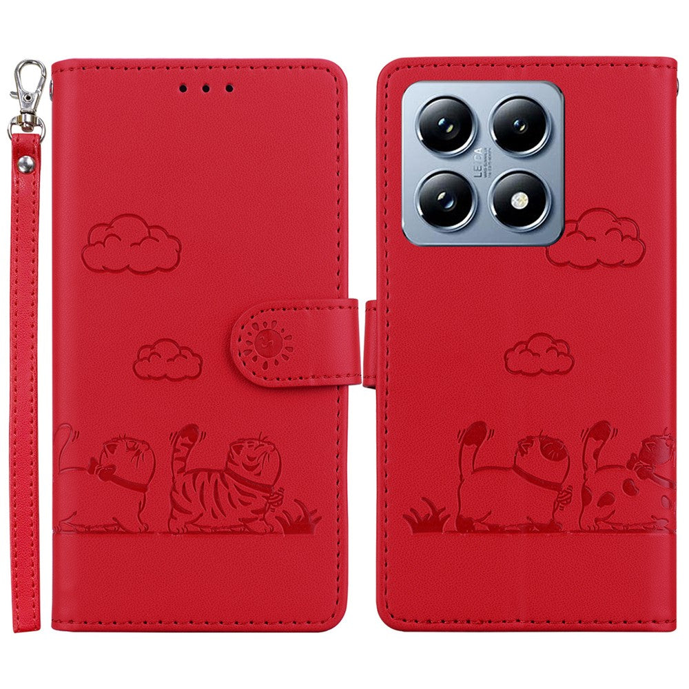 For Xiaomi 14T Case RFID Blocking Kitten Pattern TPU+PU Leather Phone Cover
