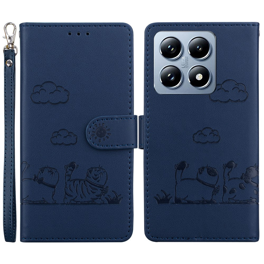 For Xiaomi 14T Case RFID Blocking Kitten Pattern TPU+PU Leather Phone Cover