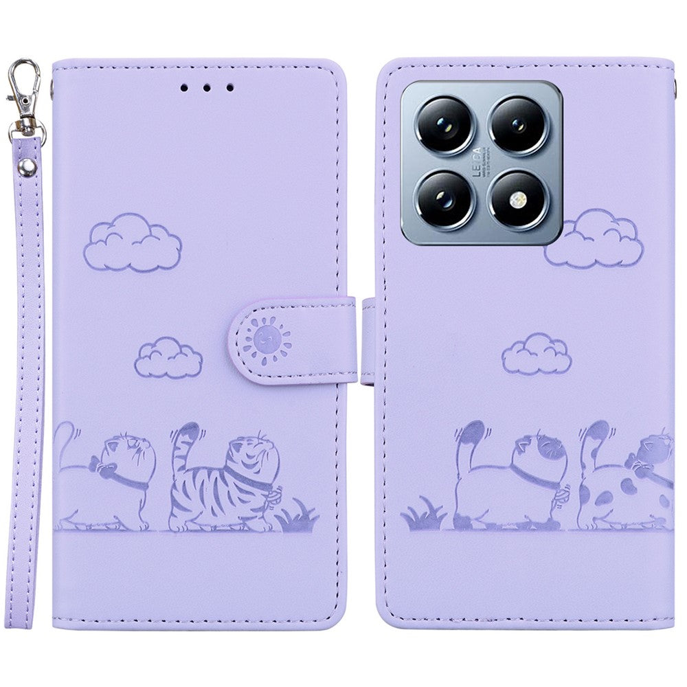 For Xiaomi 14T Case RFID Blocking Kitten Pattern TPU+PU Leather Phone Cover