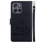 Til Motorola Edge 60 Neo 5G / Edge 50 Neo 5G / Moto S50 5G / ThinkPhone 25 5G Etui RFID-blokerende, killingemønster, TPU+PU-læder telefoncover