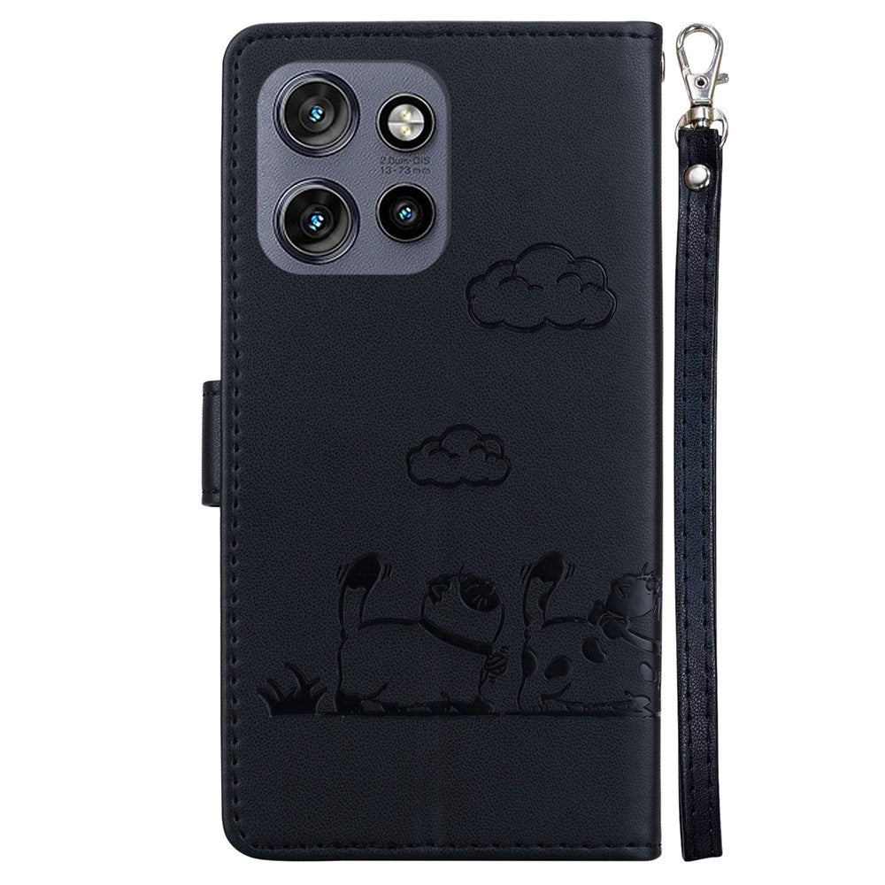 Til Motorola Edge 60 Neo 5G / Edge 50 Neo 5G / Moto S50 5G / ThinkPhone 25 5G Etui RFID-blokerende, killingemønster, TPU+PU-læder telefoncover