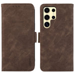 ABEEL For Samsung Galaxy S25 Ultra Case PU Leather Folio Stand View RFID Blocking Phone Cover