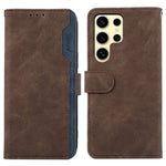 ABEEL For Samsung Galaxy S25 Ultra Case Color Splicing Leather Flip Phone Cover RFID Blocking