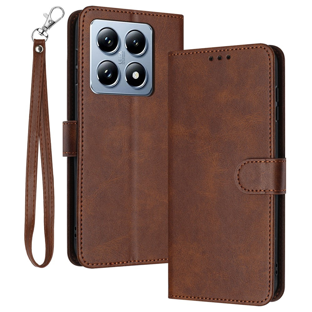 For Xiaomi 14T Pro Case Flip Stand PU Leather Wallet Phone Cover Calf Texture