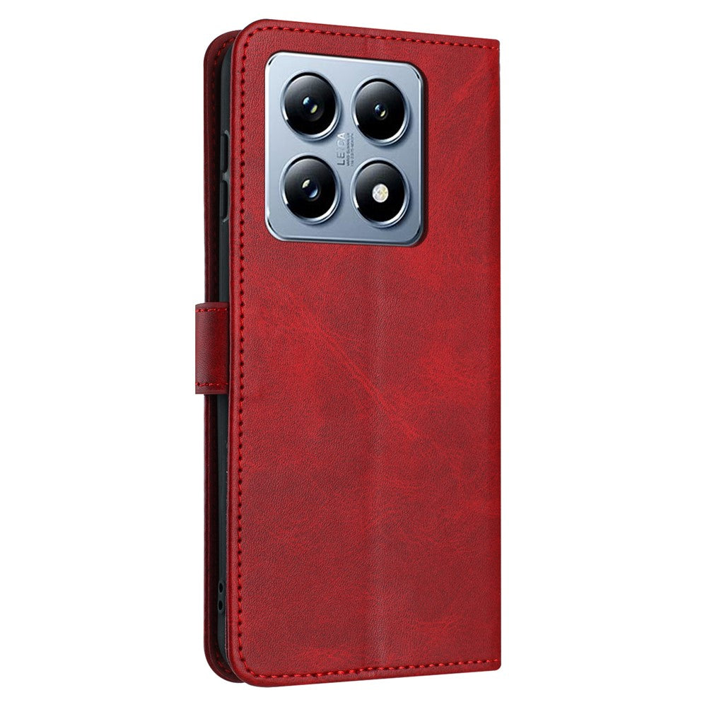 For Xiaomi 14T Case Flip Stand PU Leather Wallet Phone Cover Calf Texture