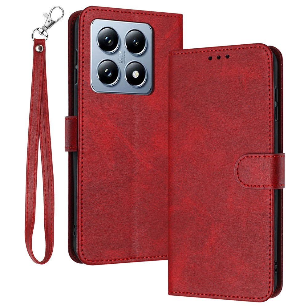 For Xiaomi 14T Case Flip Stand PU Leather Wallet Phone Cover Calf Texture