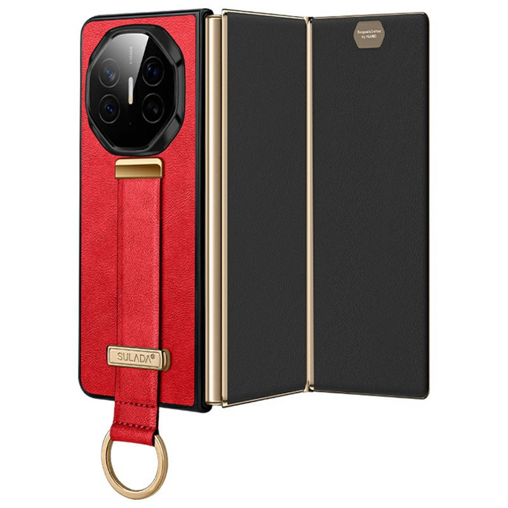 SULADA Fashion Series for Huawei Mate XT Ultimate Case Wristband Kickstand Leather+PC Back Phone Cover