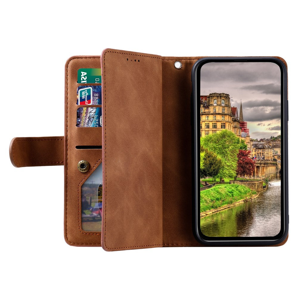 For Motorola Edge 60 Neo 5G / Edge 50 Neo 5G / Moto S50 5G / ThinkPhone 25 5G Case PU Leather Phone Cover with Zipper Wallet 9 Card Slots