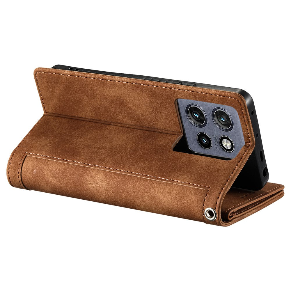 For Motorola Edge 60 Neo 5G / Edge 50 Neo 5G / Moto S50 5G / ThinkPhone 25 5G Case PU Leather Phone Cover with Zipper Wallet 9 Card Slots
