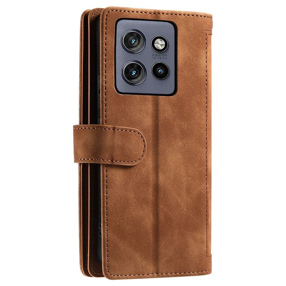 For Motorola Edge 60 Neo 5G / Edge 50 Neo 5G / Moto S50 5G / ThinkPhone 25 5G Case PU Leather Phone Cover with Zipper Wallet 9 Card Slots