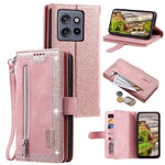 For Motorola Edge 60 Neo 5G / Edge 50 Neo 5G / Moto S50 5G / ThinkPhone 25 5G Case PU Leather Phone Cover with Zipper Wallet 9 Card Slots