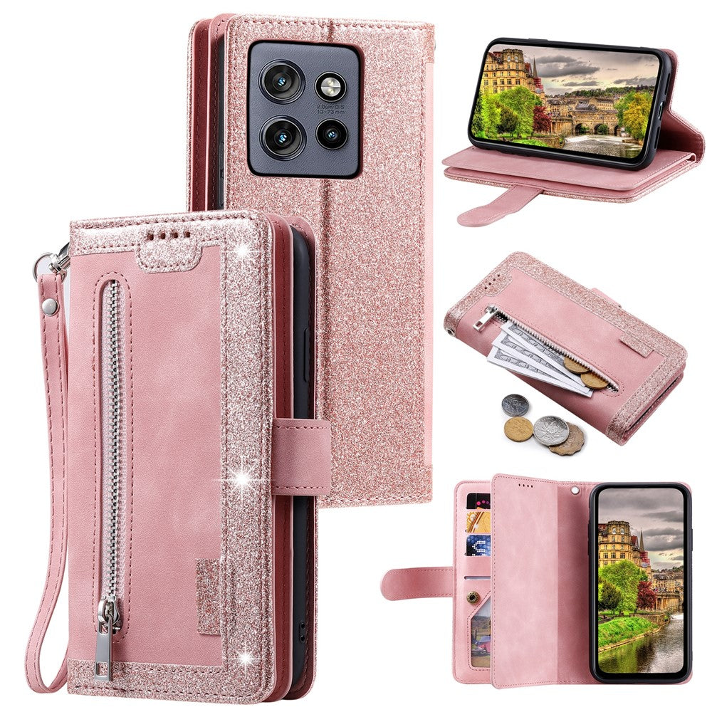 For Motorola Edge 60 Neo 5G / Edge 50 Neo 5G / Moto S50 5G / ThinkPhone 25 5G Case PU Leather Phone Cover with Zipper Wallet 9 Card Slots