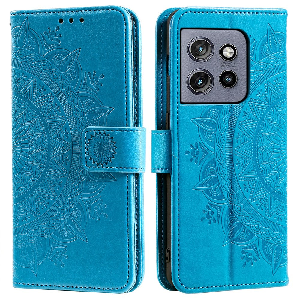 Motorola Edge 60 Neo 5G / Edge 50 Neo 5G / Moto S50 5G / ThinkPhone 25 5G-cover med trykt totemmønster i PU-læder, tegnebogsetui, mobilcover