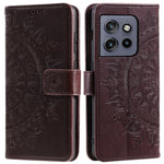 Motorola Edge 60 Neo 5G / Edge 50 Neo 5G / Moto S50 5G / ThinkPhone 25 5G-cover med trykt totemmønster i PU-læder, tegnebogsetui, mobilcover