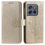 Motorola Edge 60 Neo 5G / Edge 50 Neo 5G / Moto S50 5G / ThinkPhone 25 5G-cover med trykt totemmønster i PU-læder, tegnebogsetui, mobilcover