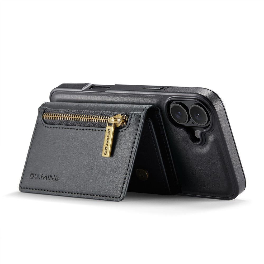 DG.MING M5-serie til iPhone 16 Plus-etui Aftageligt magnetisk lædertelefoncover med kortlommer