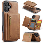 DG.MING M5-serie til iPhone 16 Plus-etui Aftageligt magnetisk lædertelefoncover med kortlommer