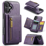 DG.MING M5-serie til iPhone 16 Plus-etui Aftageligt magnetisk lædertelefoncover med kortlommer