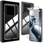 For Xiaomi 14T Pro Clear TPU Anti-Scratch Phone Case + 2.5D Arc Edge Screen Protector