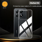 For Xiaomi 14T Pro Clear TPU Anti-Scratch Phone Case + 2.5D Arc Edge Screen Protector