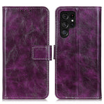 For Samsung Galaxy S25 Ultra Case Crazy Horse Texture Leather Phone Wallet Cover