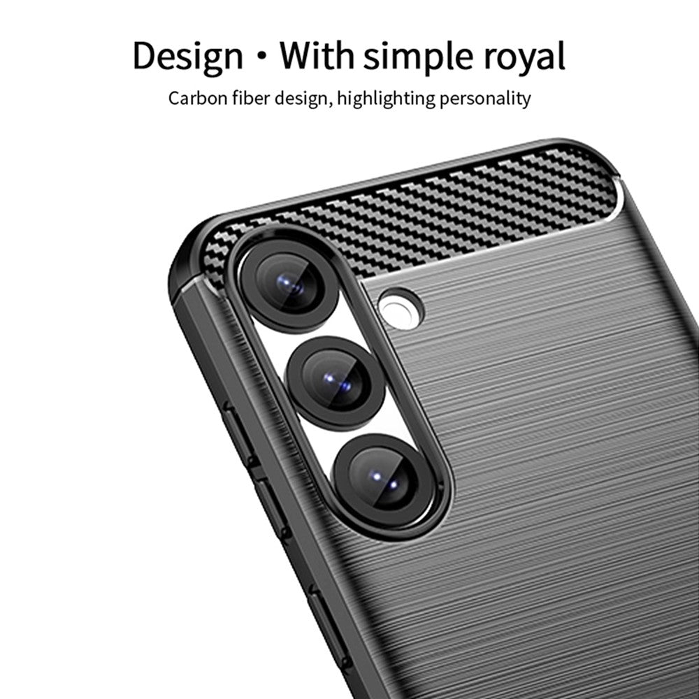 MOFI JK TPU Series-1-cover til Samsung Galaxy S25 med kulfiberstruktur, blødt TPU-mobilcover