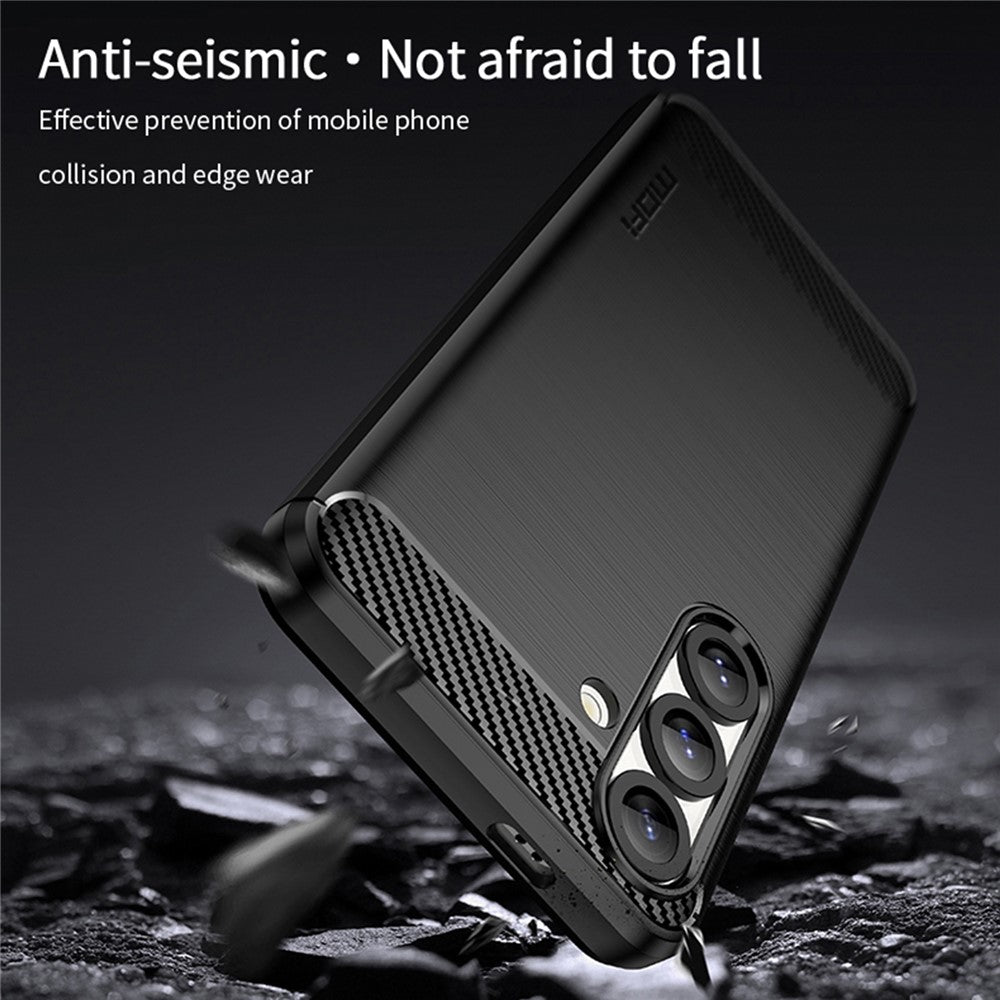 MOFI JK TPU Series-1-cover til Samsung Galaxy S25 med kulfiberstruktur, blødt TPU-mobilcover