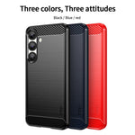 MOFI JK TPU Series-1-cover til Samsung Galaxy S25 med kulfiberstruktur, blødt TPU-mobilcover
