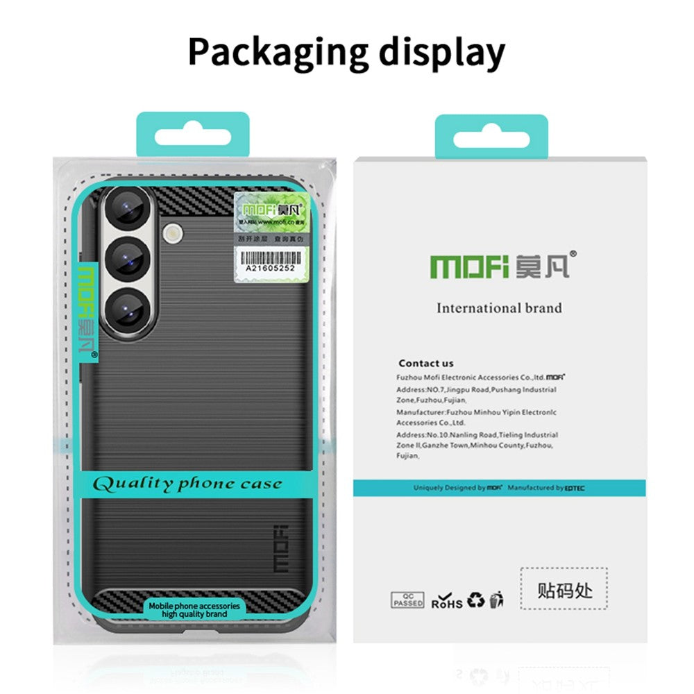 MOFI JK TPU Series-1-cover til Samsung Galaxy S25 med kulfiberstruktur, blødt TPU-mobilcover